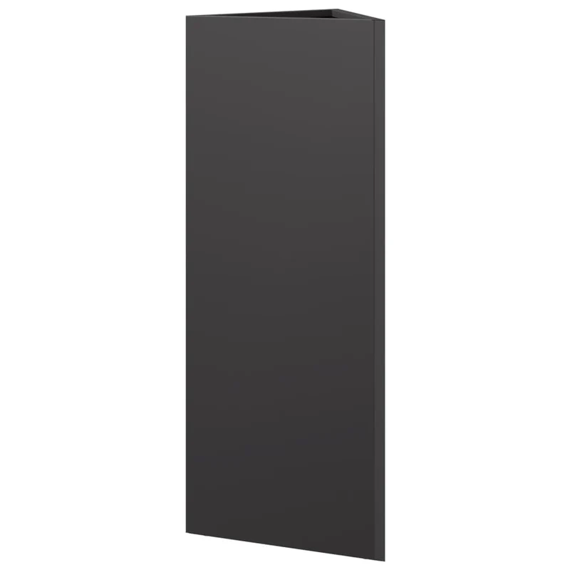 Jardinière bac lit surélevé plantes fleurs jardin terrasses lot de 2 triangulaire 30 x 26 x 75 cm acier noir 02_0039094