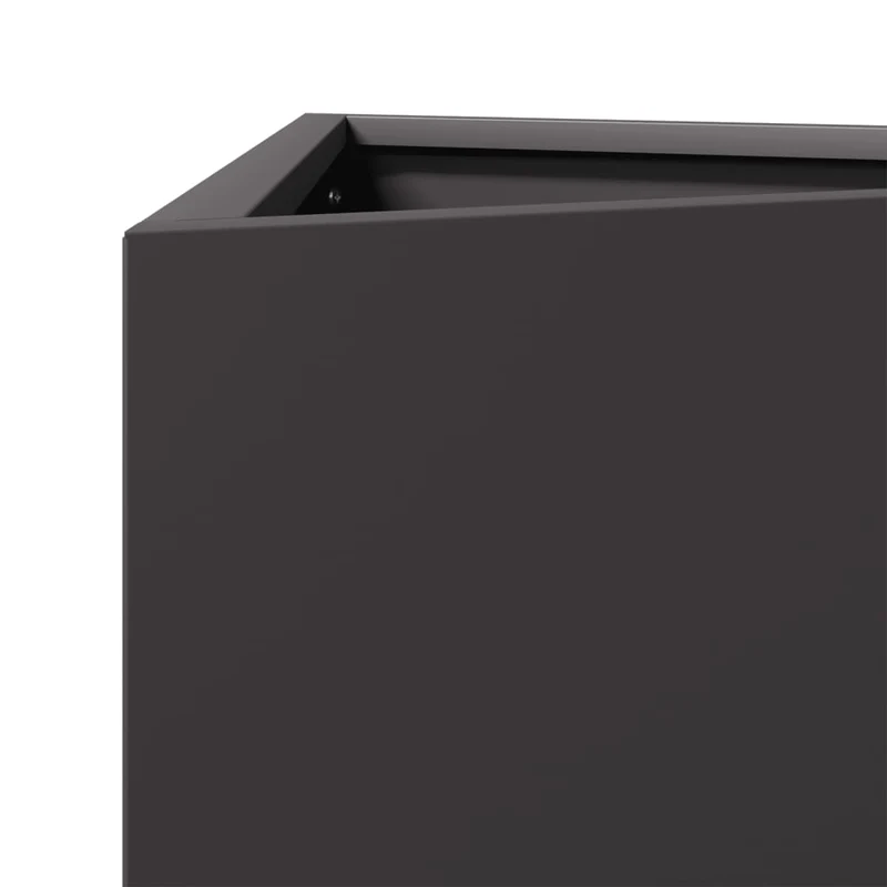 Jardinière bac lit surélevé plantes fleurs jardin terrasses lot de 2 triangulaire 30 x 26 x 75 cm acier noir 02_0039094