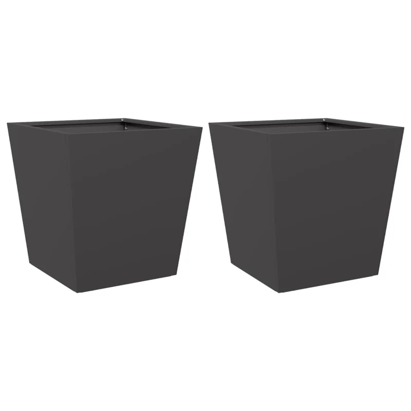 Jardinière bac lit surélevé plantes fleurs jardin terrasses lot de 2 40 x 40 x 40 cm acier noir 02_0038952