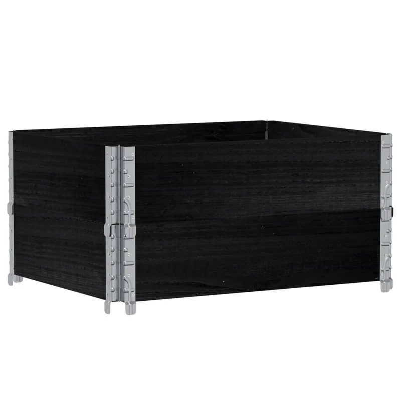 Jardinière bac lit surélevé plantes fleurs terrasse jardin 80 x 60 cm bois massif de pin noir 02_0037884