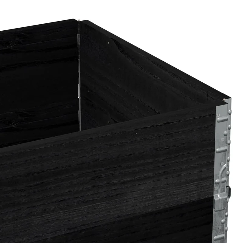 Jardinière bac lit surélevé plantes fleurs terrasse jardin 80 x 60 cm bois massif de pin noir 02_0037884