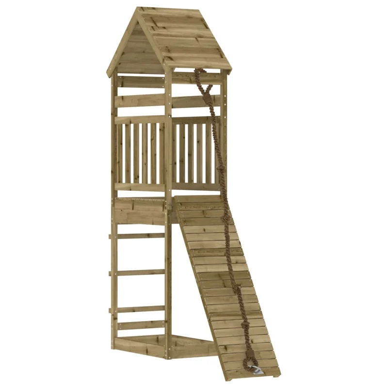 Maisonnette de jeu avec mur d'escalade 55 x 175 x 264 cm bois de pin imprégné 02_0004853