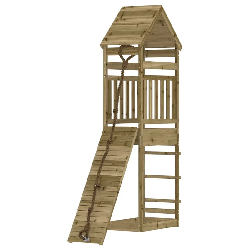 Maisonnette de jeu avec mur d'escalade 55 x 175 x 264 cm bois de pin imprégné 02_0004853