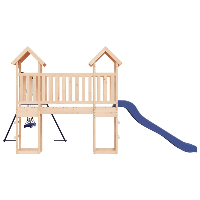 Aire de jeux d'extérieur balançoires toboggan portiques robuste jeux jardin 308 x 461 x 207 cm bois de pin massif 02_0004810
