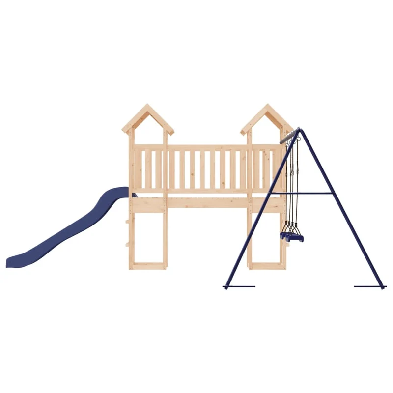 Aire de jeux d'extérieur balançoires toboggan portiques robuste jeux jardin 308 x 461 x 207 cm bois de pin massif 02_0004810