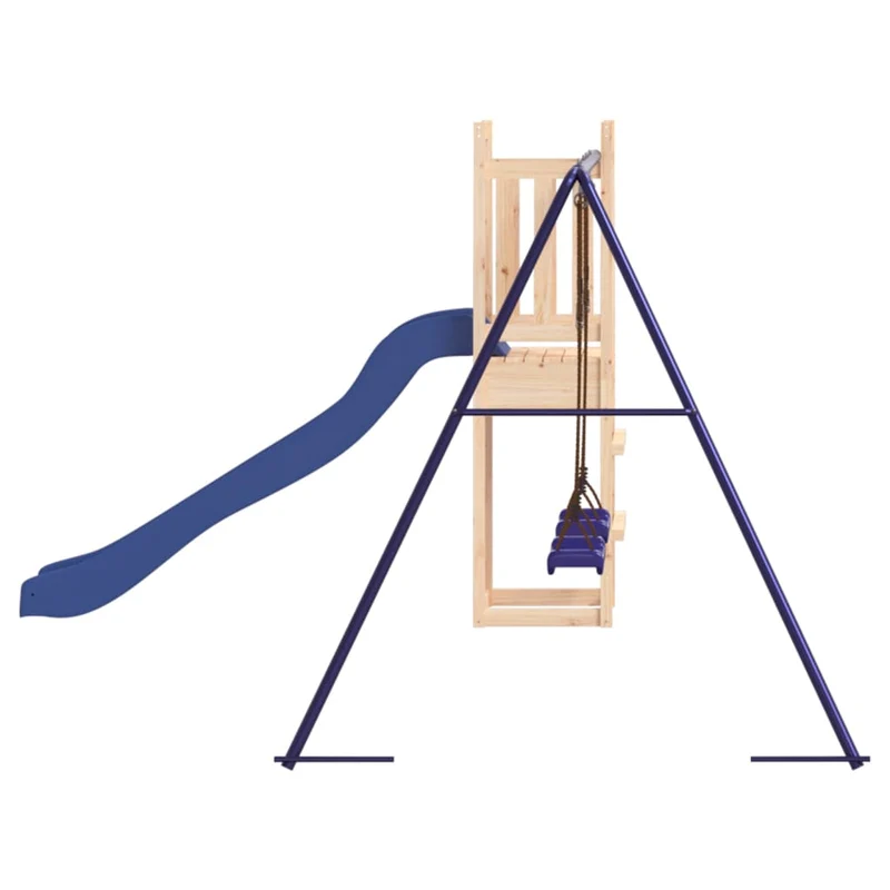 Aire de jeux d'extérieur balançoires toboggan portiques robuste jeux jardin 308 x 321 x 169 cm bois de pin massif 02_0004804