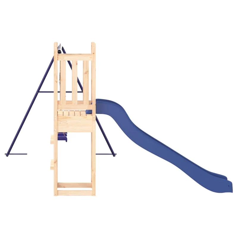 Aire de jeux d'extérieur balançoires toboggan portiques robuste jeux jardin 308 x 321 x 169 cm bois de pin massif 02_0004804