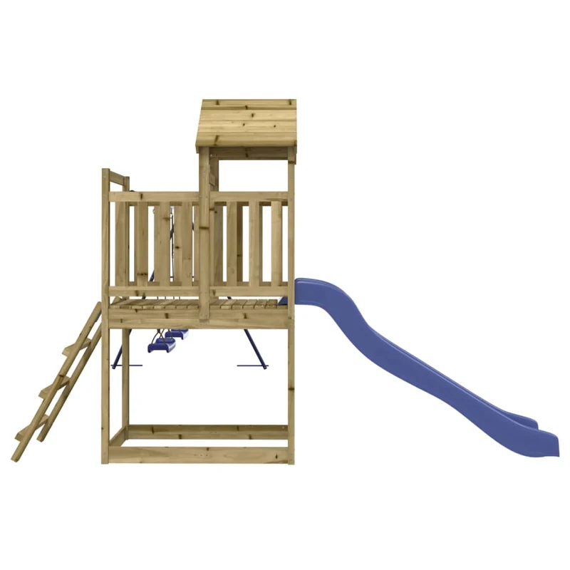 Aire de jeux d'extérieur balançoires toboggan portiques robuste jeux jardin 313 x 379 x 214 cm bois de pin imprégné 02_0004737