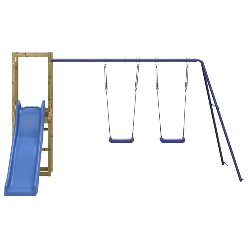 Aire de jeux d'extérieur balançoires toboggan portiques robuste jeux jardin 308 x 321 x 169 cm bois de pin imprégné 02_0004736