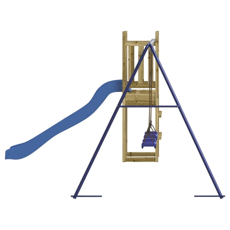 Aire de jeux d'extérieur balançoires toboggan portiques robuste jeux jardin 308 x 321 x 169 cm bois de pin imprégné 02_0004736