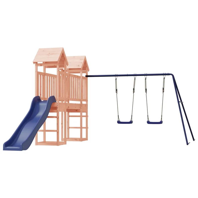 Aire de jeux d'extérieur balançoires toboggan portiques robuste jeux jardin 308 x 461 x 207 cm bois massif de douglas 02_0004642