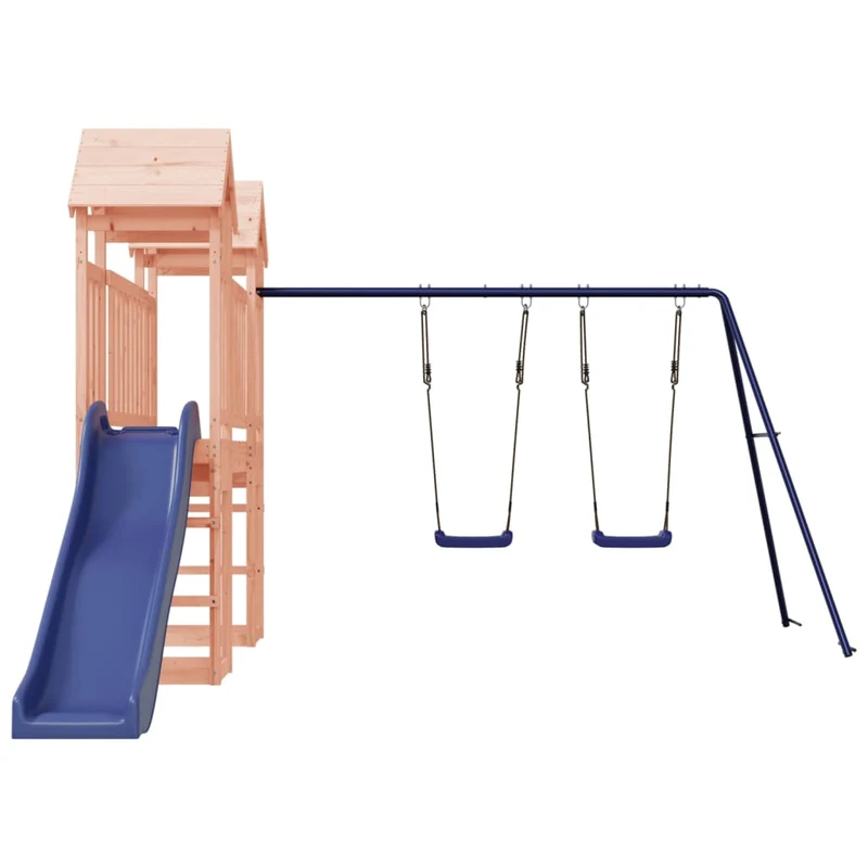 Aire de jeux d'extérieur balançoires toboggan portiques robuste jeux jardin 308 x 461 x 207 cm bois massif de douglas 02_0004642