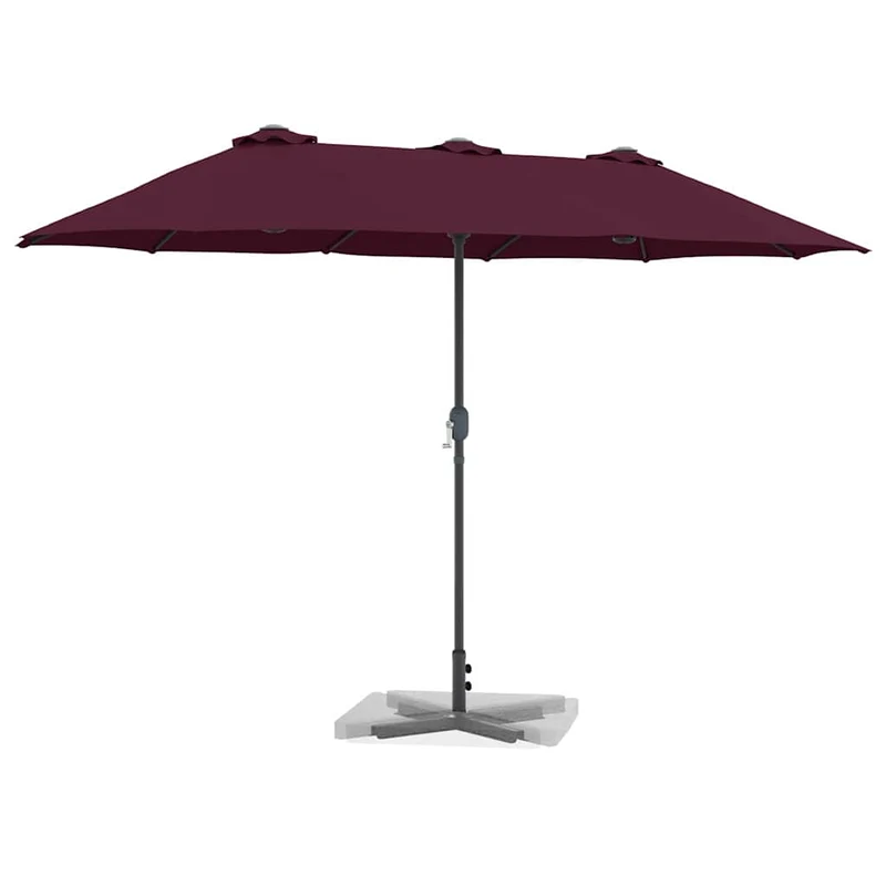 Parasol de jardin pliable moderne 370 x 197 x 239 cm protection UV ambiance cosy en polyester bordeaux 02_0058745