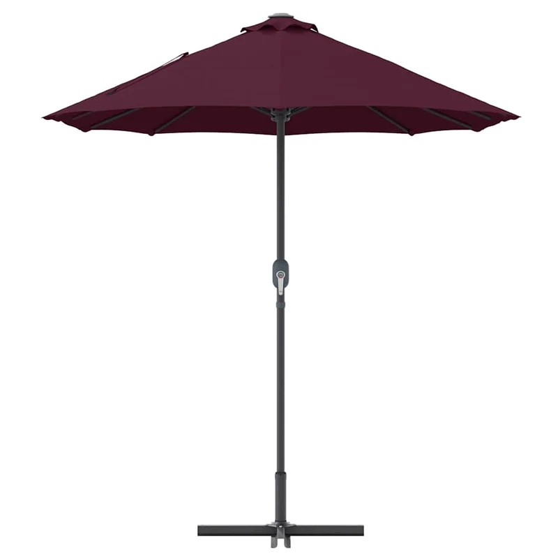 Parasol de jardin pliable moderne 370 x 197 x 239 cm protection UV ambiance cosy en polyester bordeaux 02_0058745