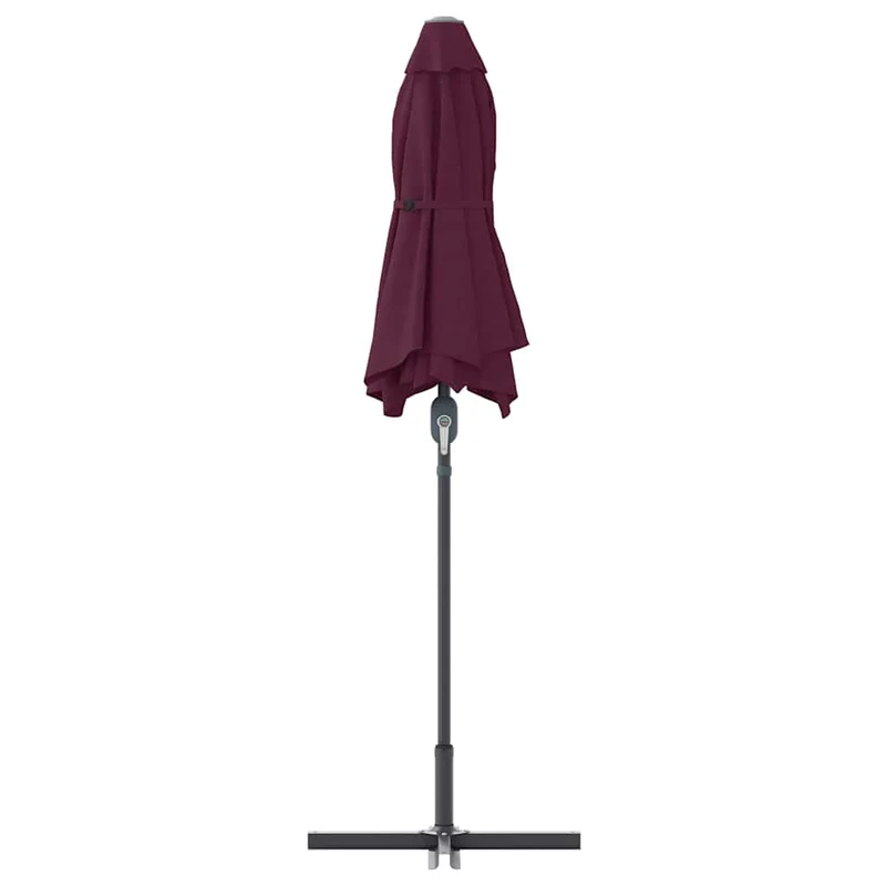 Parasol de jardin pliable moderne 370 x 197 x 239 cm protection UV ambiance cosy en polyester bordeaux 02_0058745