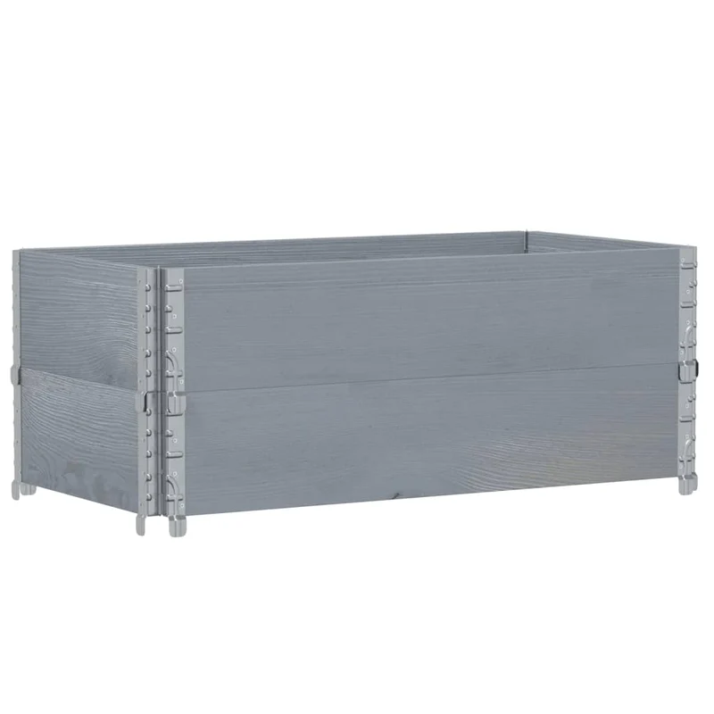 Jardinière bac lit surélevé plantes fleurs terrasse jardin 100 x 50 cm bois massif de pin gris 02_0037281