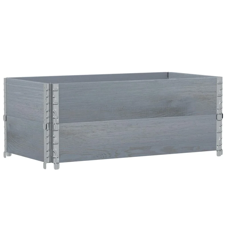 Jardinière bac lit surélevé plantes fleurs terrasse jardin 100 x 50 cm bois massif de pin gris 02_0037281