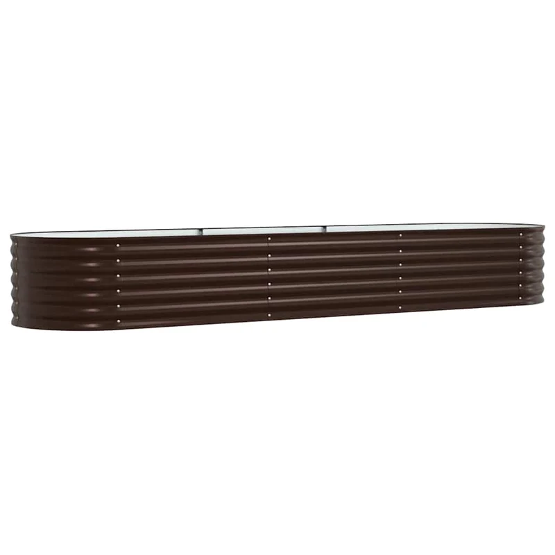 Jardin surélevé moderne minimaliste extérieur 320 x 80 x 44 cm en acier marron 02_0058918