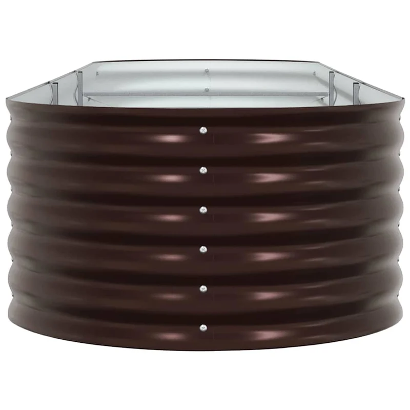 Jardin surélevé moderne minimaliste extérieur 320 x 80 x 44 cm en acier marron 02_0058918