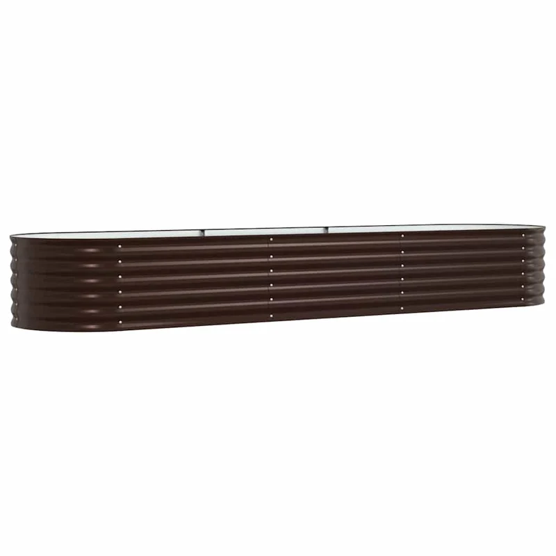Jardin surélevé moderne minimaliste extérieur 320 x 80 x 44 cm en acier marron 02_0058918