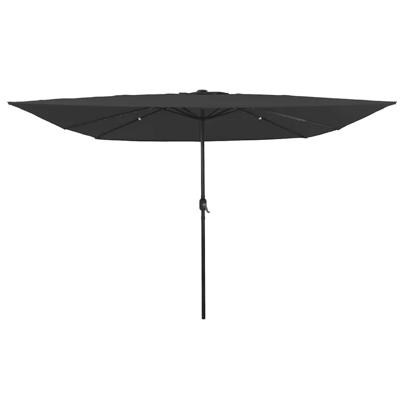 Parasol de jardin moderne pliable 295 x 295 x 245 cm ambiance cosy avec LED en polyester anthracite 02_0058805