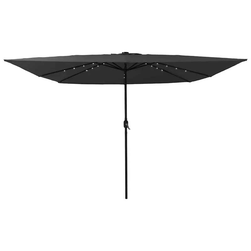 Parasol de jardin moderne pliable 295 x 295 x 245 cm ambiance cosy avec LED en polyester anthracite 02_0058805