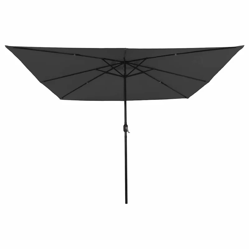 Parasol de jardin moderne pliable 295 x 295 x 245 cm ambiance cosy avec LED en polyester anthracite 02_0058805