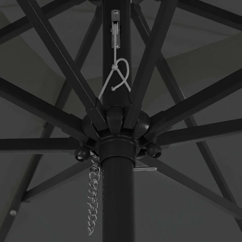 Parasol de jardin moderne pliable 295 x 295 x 245 cm ambiance cosy avec LED en polyester anthracite 02_0058805