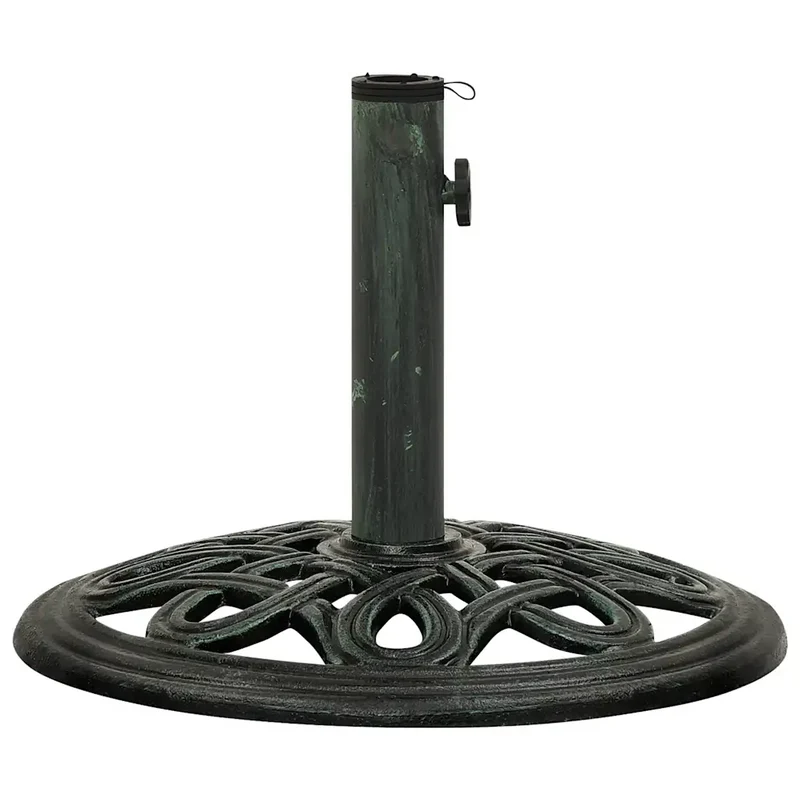 Socle de parasol robuste avec adaptateur extérieur 40 x 40 x 32 cm en fonte verte 02_0046551