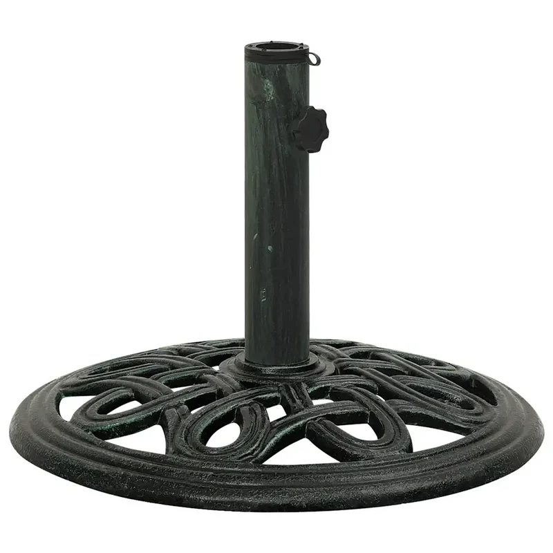 Socle de parasol robuste avec adaptateur extérieur 40 x 40 x 32 cm en fonte verte 02_0046551