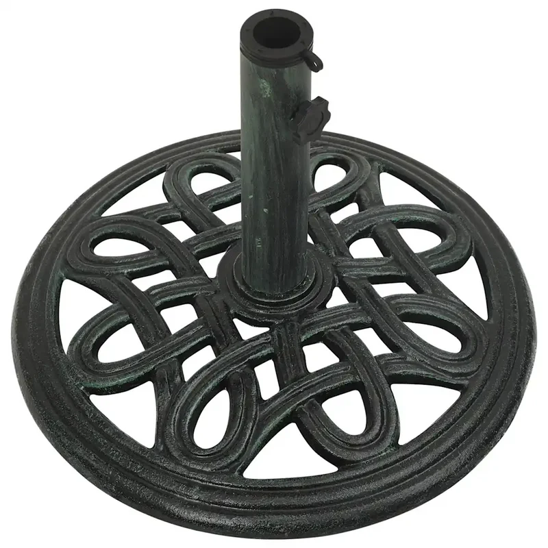 Socle de parasol robuste avec adaptateur extérieur 40 x 40 x 32 cm en fonte verte 02_0046551