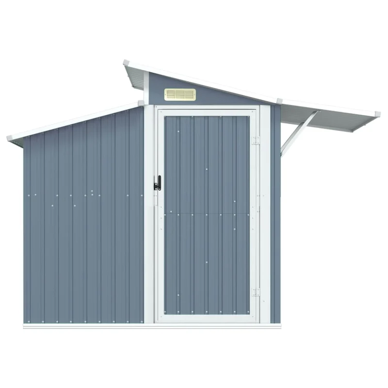 Abri de jardin cabane cabanon maison de stockage remise extérieur hangar outils robuste 270 x 130 x 208,5 cm acier galvanisé gris 02_0022235