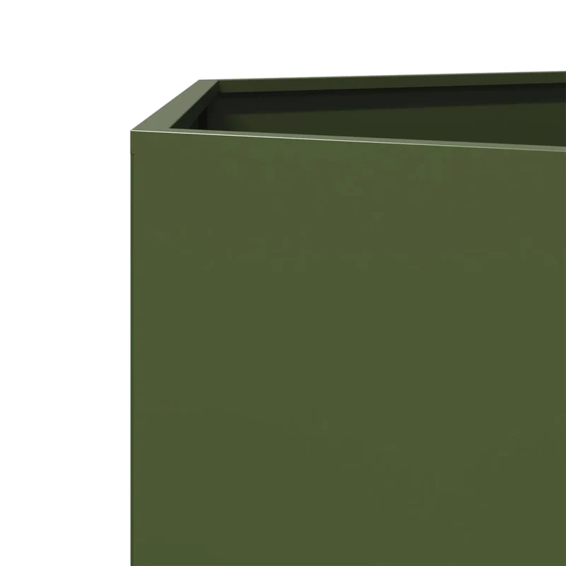 Jardinière bac lit surélevé plantes fleurs jardin terrasses lot de 2 olive hexagone 46 x 40 x 45 cm acier vert 02_0039088
