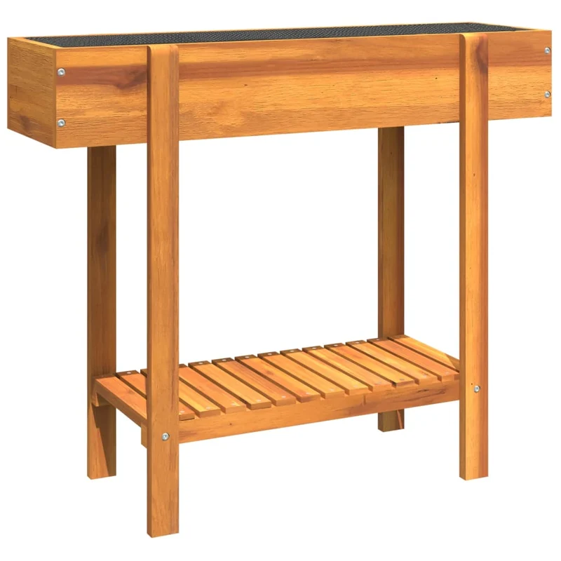 Jardinière bac lit surélevé plantes fleurs terrasse jardin de jardin 90 x 30 x 75 cm bois massif acacia marron 02_0039467