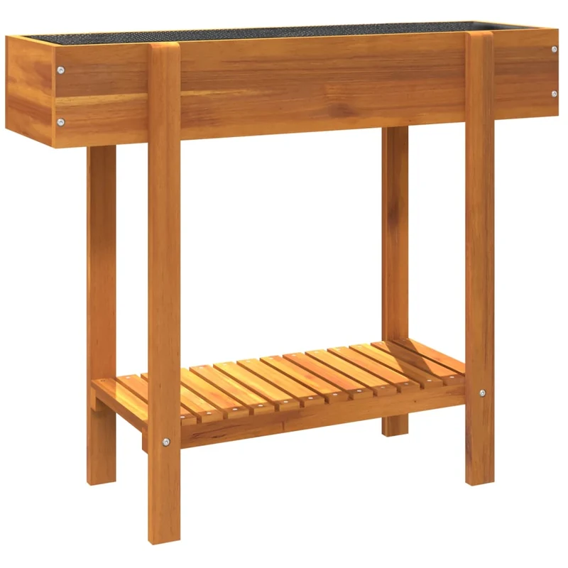 Jardinière bac lit surélevé plantes fleurs terrasse jardin de jardin 90 x 30 x 75 cm bois massif acacia marron 02_0039467