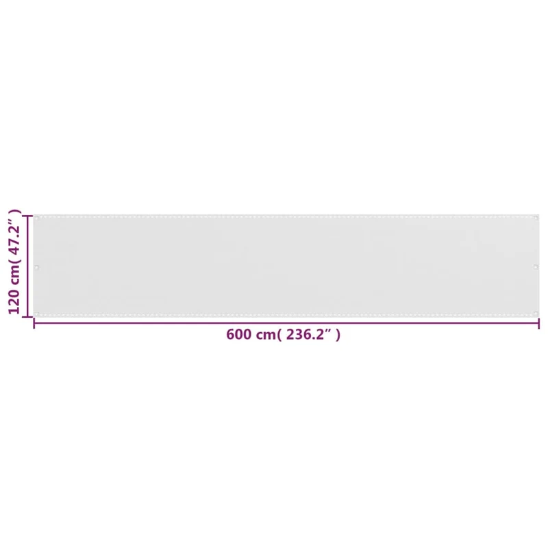 Écran de balcon brise pare vue protection confidentialité 120 x 600 cm PEHD blanc 02_0010046