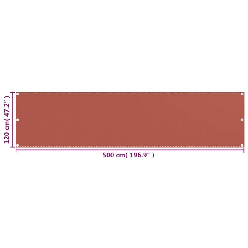 Écran de balcon brise pare vue protection confidentialité 120 x 500 cm PEHD terre cuite 02_0010402