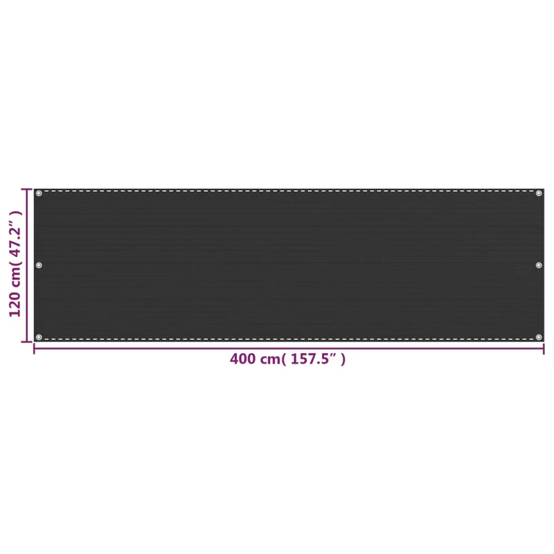 Écran de balcon brise pare vue protection confidentialité 120 x 400 cm PEHD anthracite 02_0009962