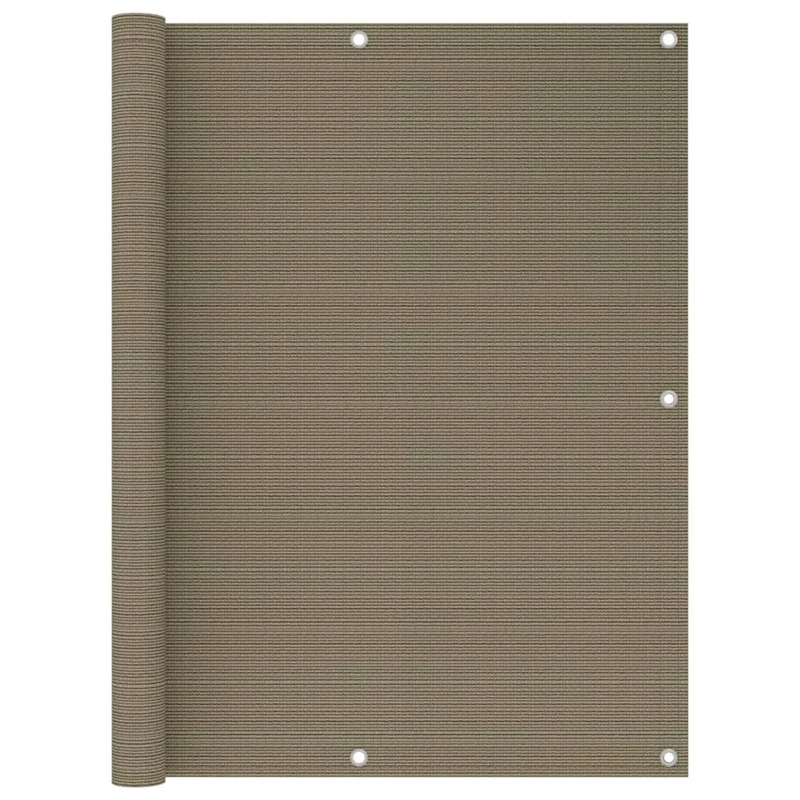 Écran de balcon brise pare vue protection confidentialité 120 x 500 cm PEHD taupe 02_0010375