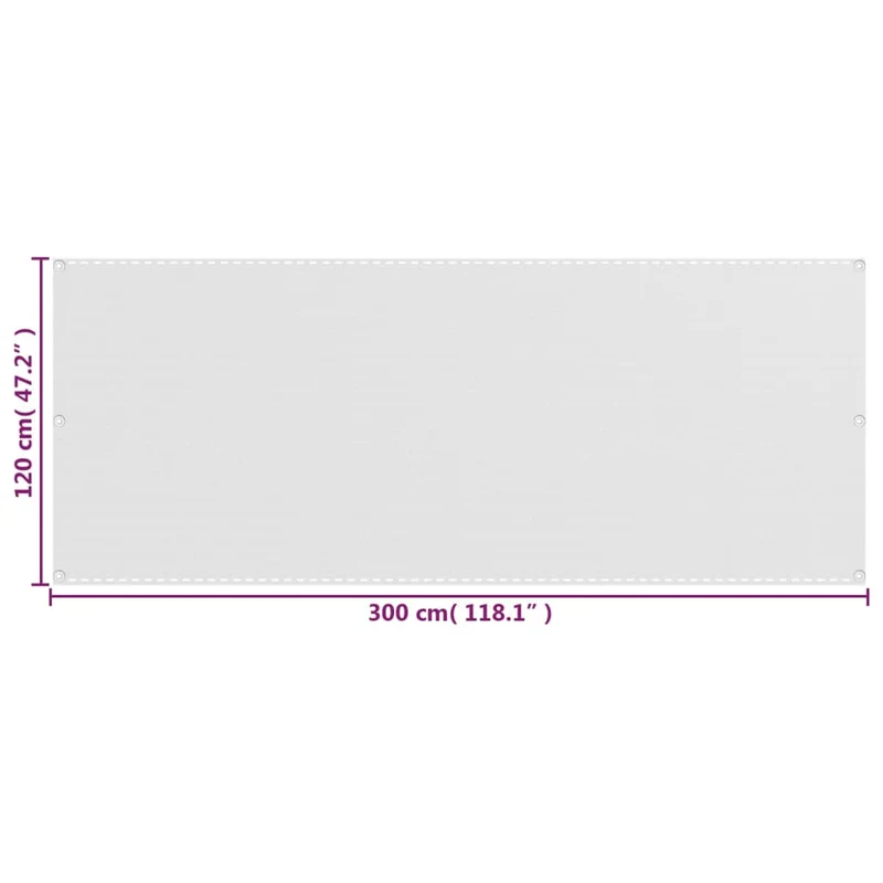Écran de balcon brise pare vue protection confidentialité 120 x 300 cm PEHD blanc 02_0010040