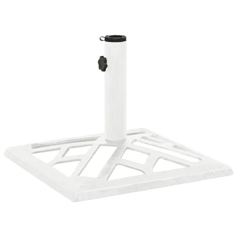 Socle de parasol robuste pour extérieur jardin 44 x 44 x 31 cm en fonte blanc 02_0046550