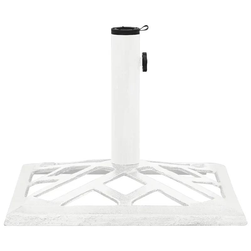 Socle de parasol robuste pour extérieur jardin 44 x 44 x 31 cm en fonte blanc 02_0046550