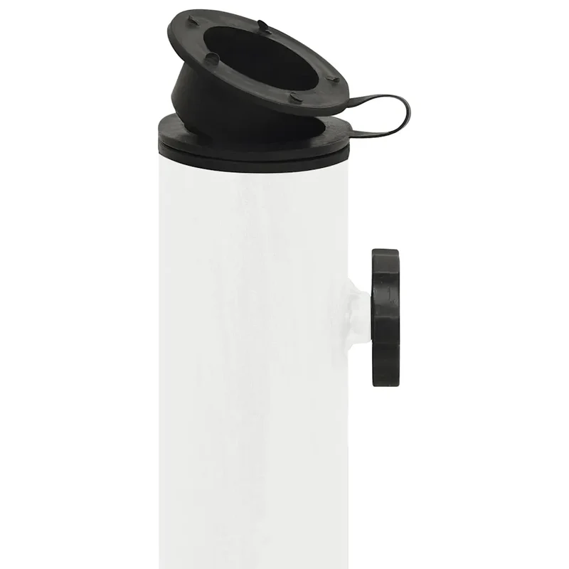 Socle de parasol robuste pour extérieur jardin 44 x 44 x 31 cm en fonte blanc 02_0046550
