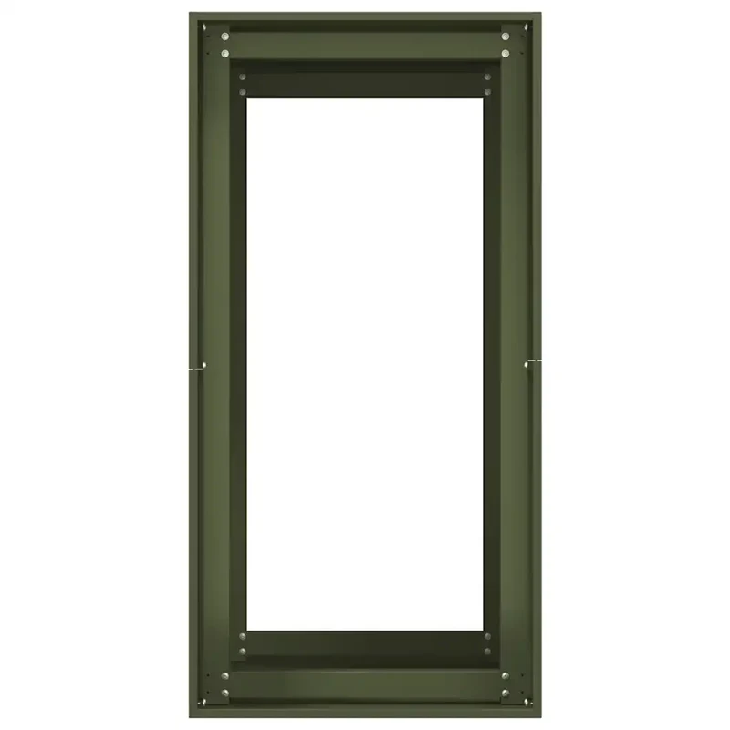 Jardinière moderne pour jardin terrasse 40 x 80 x 80 cm avec fond ouvert design élégant en acier vert olive 02_0051559