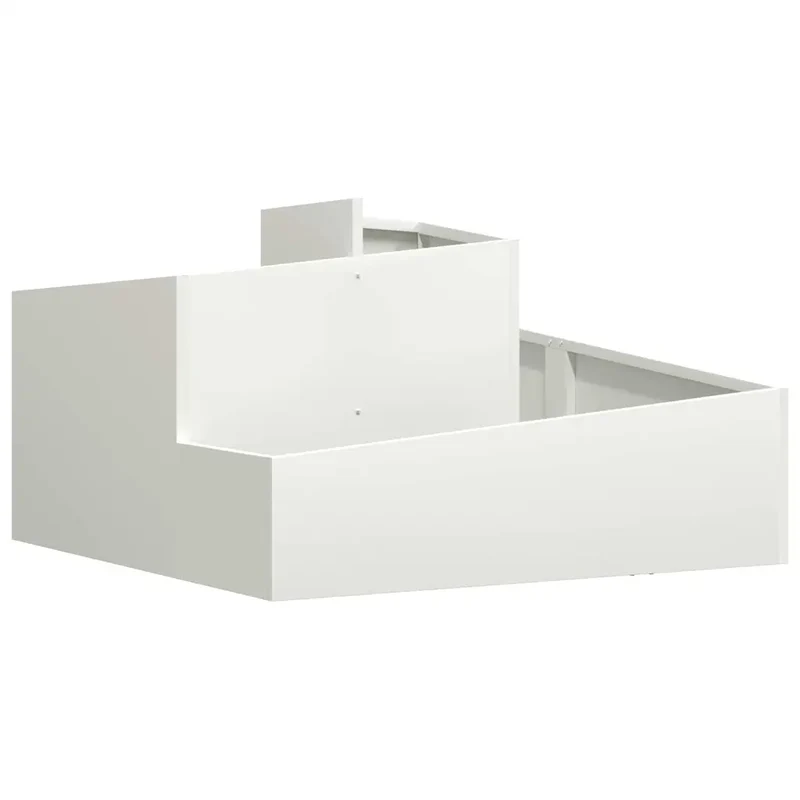Cache-pot de jardin moderne résistant extérieur 80 x 80 x 50 cm en acier laminé à froid blanc 02_0052219