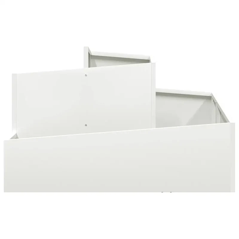 Cache-pot de jardin moderne résistant extérieur 80 x 80 x 50 cm en acier laminé à froid blanc 02_0052219