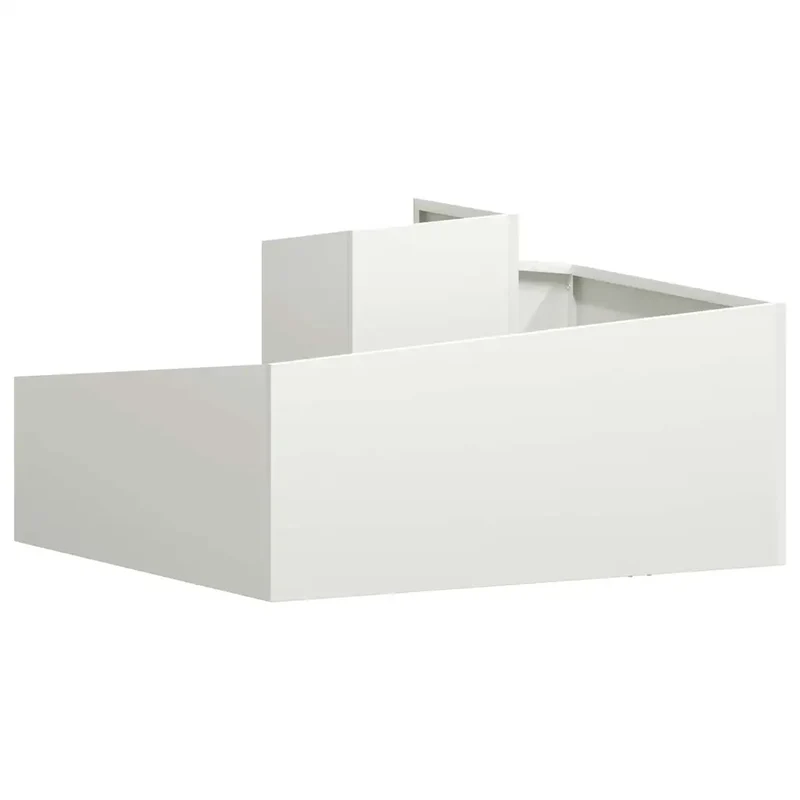 Cache-pot de jardin moderne résistant extérieur 80 x 80 x 50 cm en acier laminé à froid blanc 02_0052219