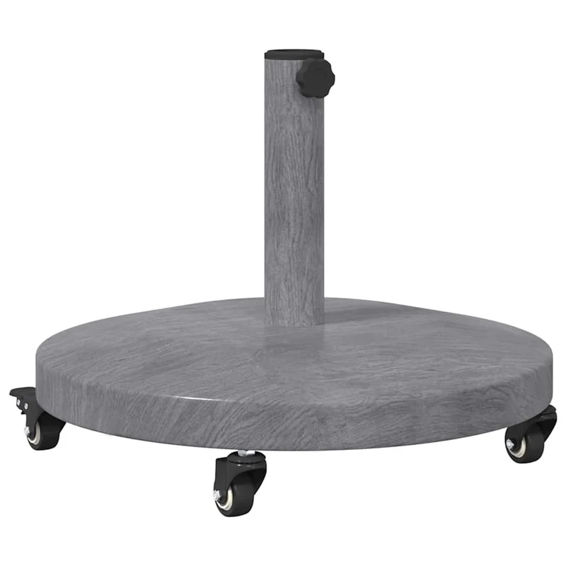 Base de parasol design moderne rectangulaire 48 x 48 x 32 cm usage extérieur élégante en acier gris foncé 02_0058939