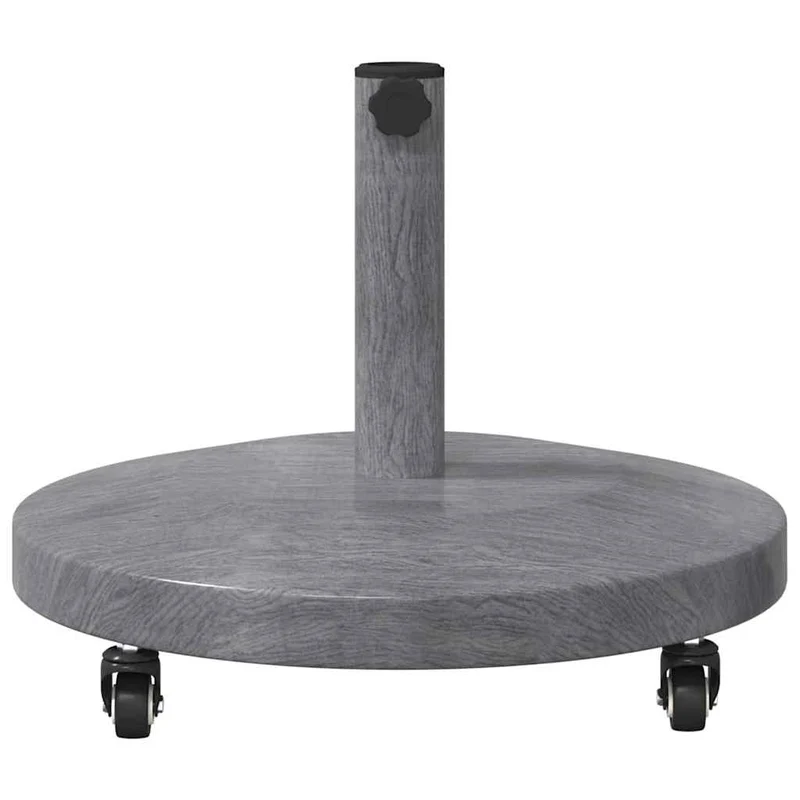 Base de parasol design moderne rectangulaire 48 x 48 x 32 cm usage extérieur élégante en acier gris foncé 02_0058939