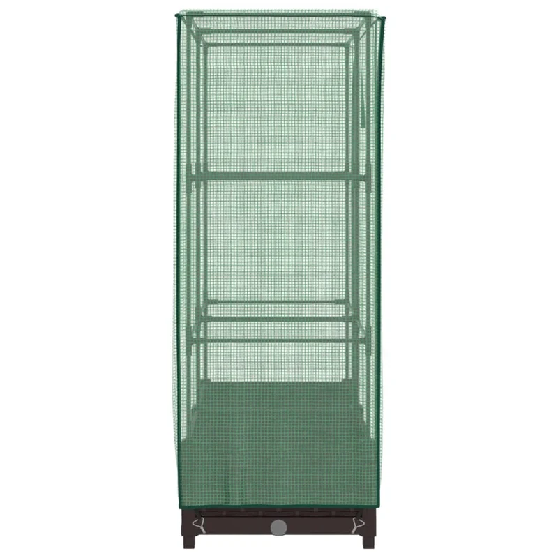 Jardinière bac lit surélevé plantes fleurs terrasse jardin surélevée avec housse aspect rotin 80 x 40 x 123 cm Marron 02_0038782